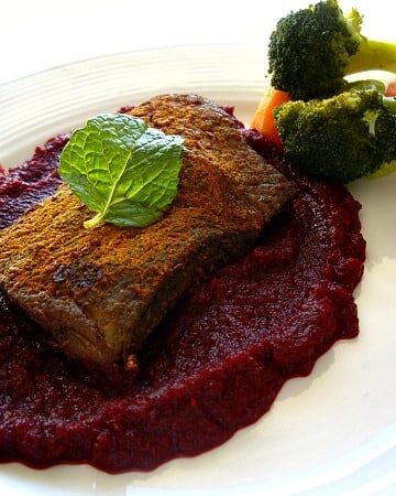 Moroccan Steak with Beetroot Puree| nish kitchen