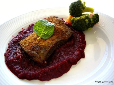 Moroccan Steak With Roasted Beetroot Puree Nish Kitchen