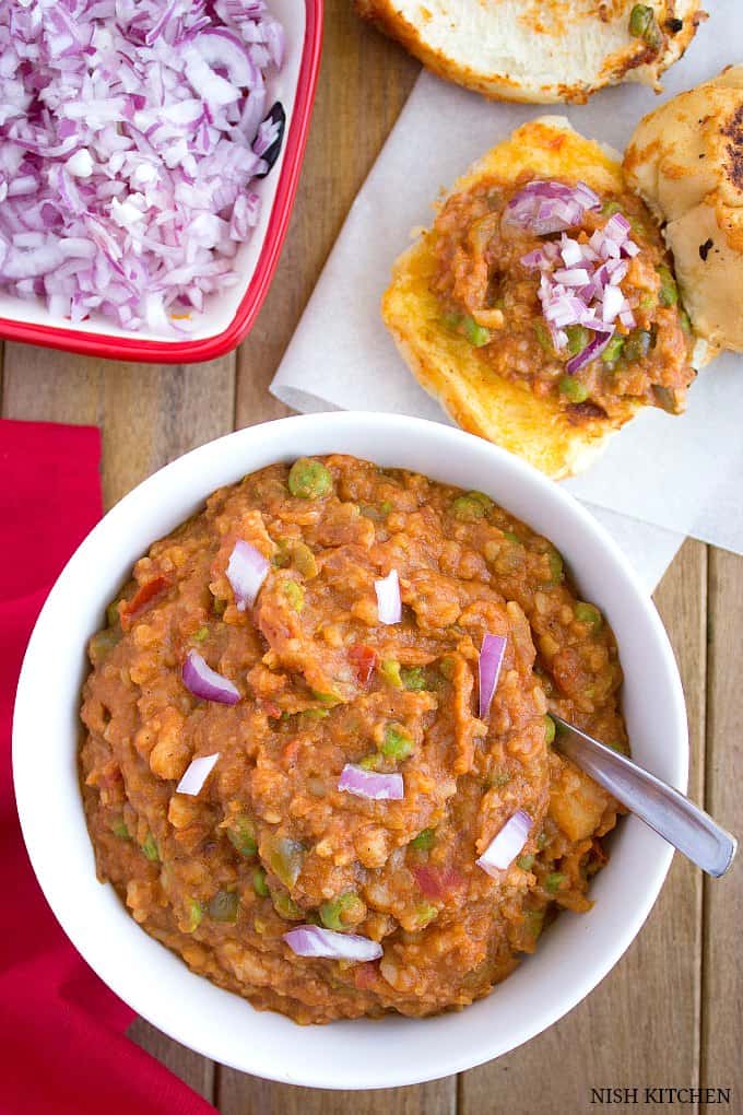 Mumbai Pav Bhaji Recipe | Indian Street Food - NISH KITCHEN