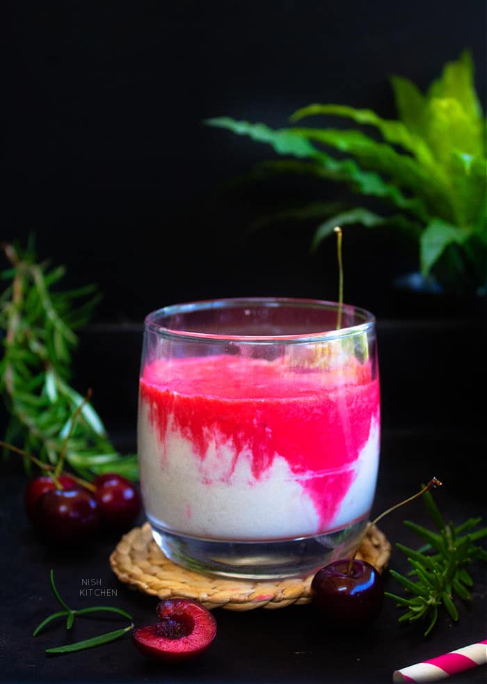 Layered cherry smoothie recipe