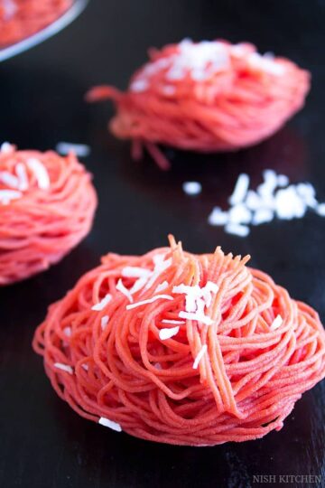 beetroot idiyappam, nool puttu sevai