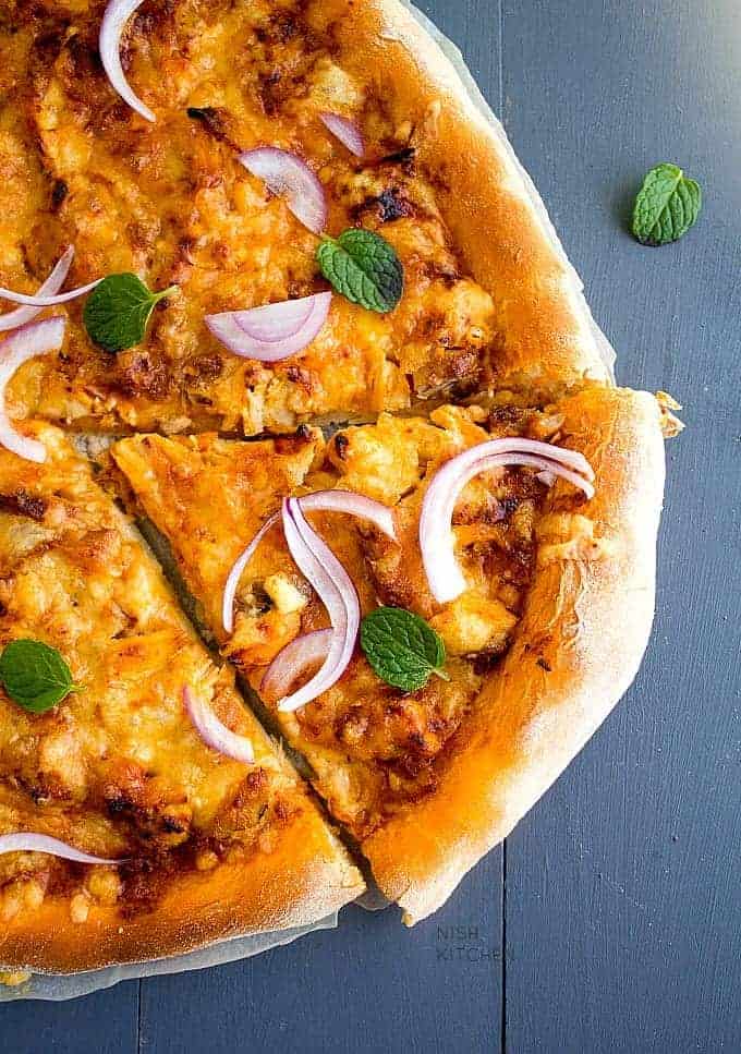 Butter chicken pizza recipe