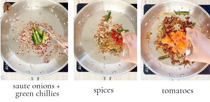 how to make sweet potato chickpea curry step 1
