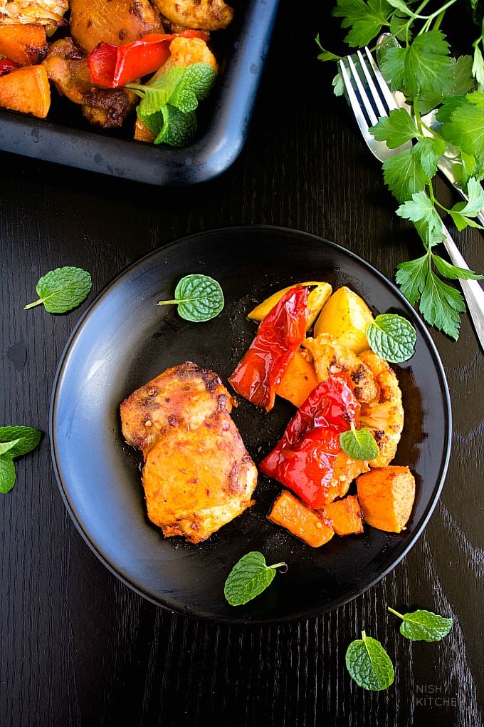 indian spiced chicken tray bake recipe