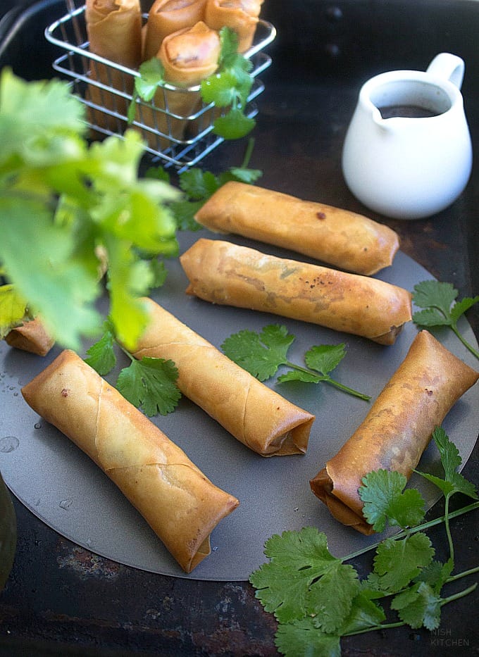 pollo receta de rollito de primavera