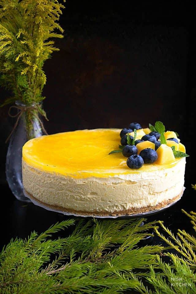 No Bake Mango Cheesecake Video Nish Kitchen