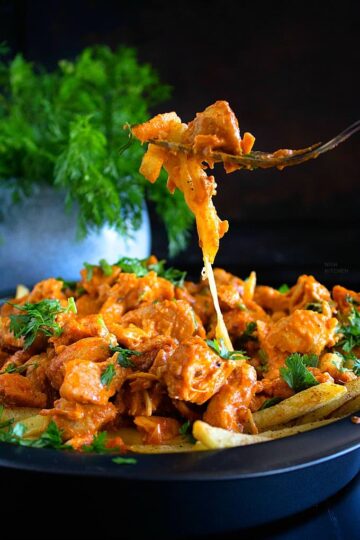 butter chicken loaded fries recipe