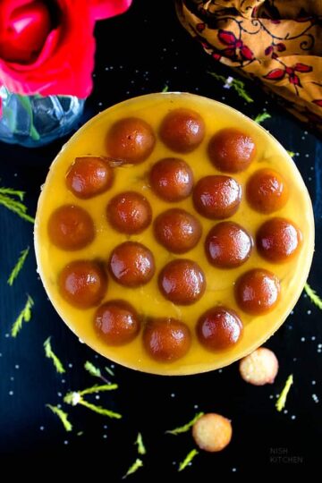 no bake gulab jamun cheesecake recipe video