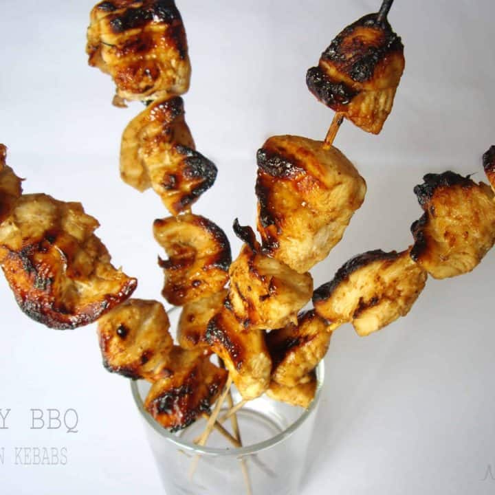 Honey BBQ Chicken Kebabs