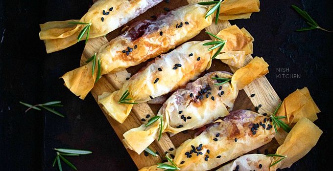 Cranberry and brie filo crackers recipe video