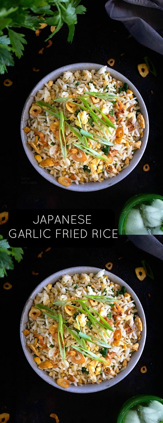 Japanese Garlic Fried Rice | Video - NISH KITCHEN