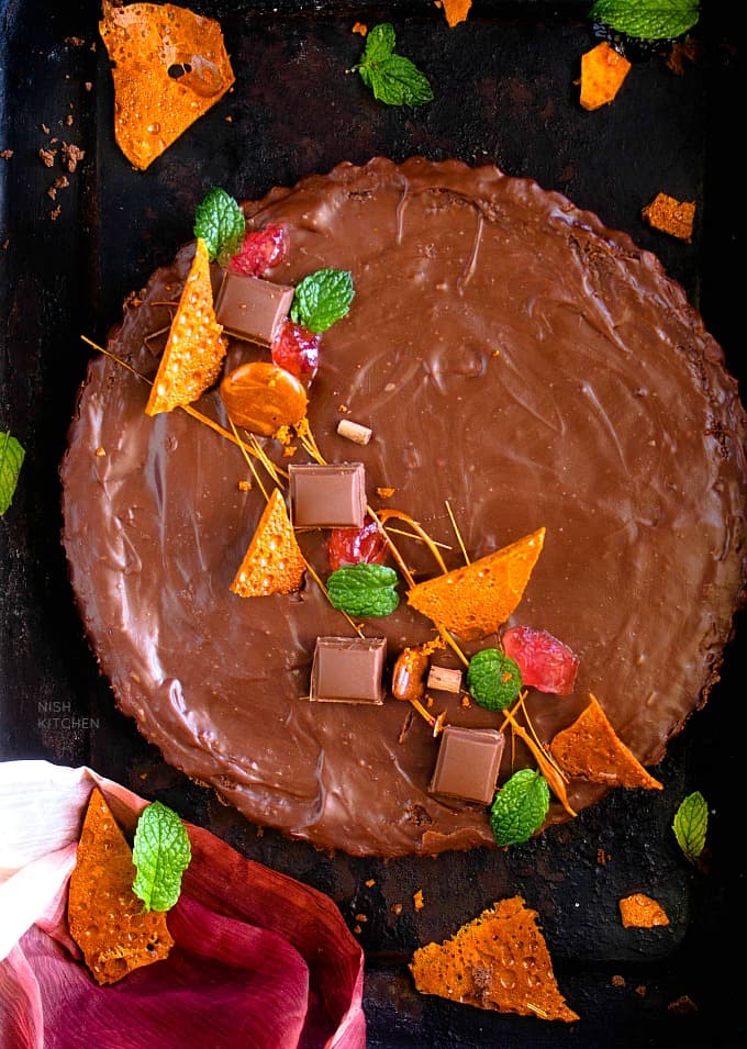 4 ingredient no bake chocolate tart recipe video