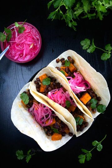 Sweet Potato and black beans Tacos