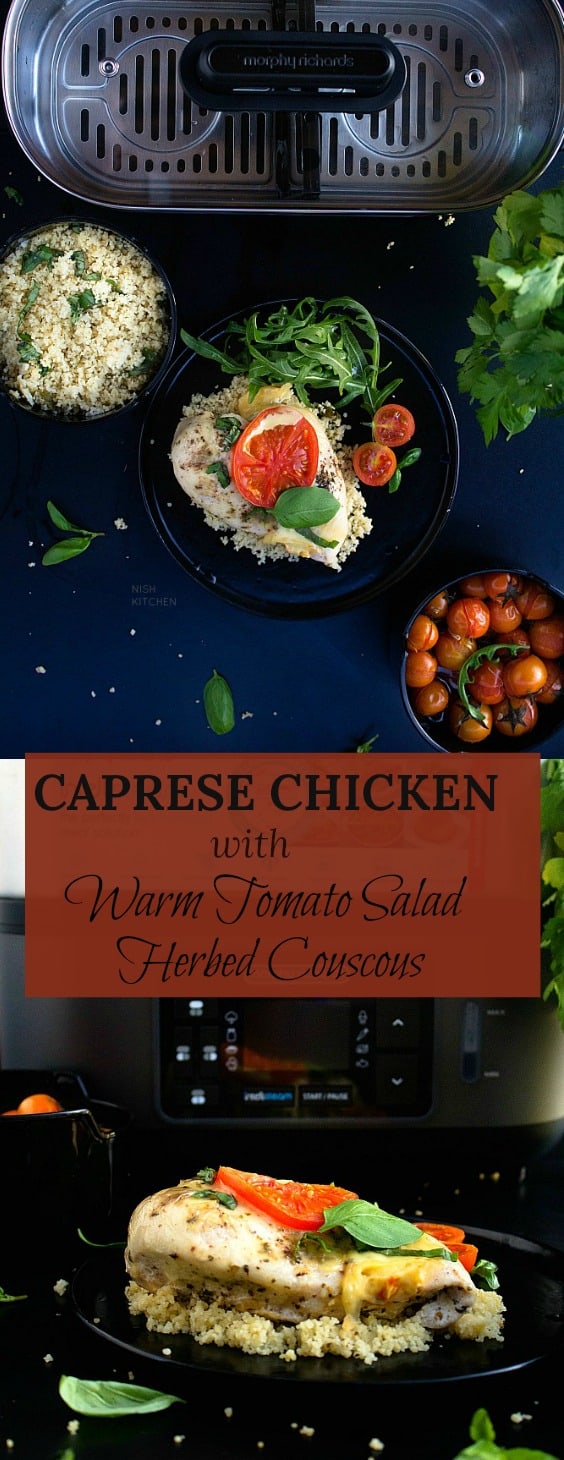 Caprese chicken with Warm Tomato Salad