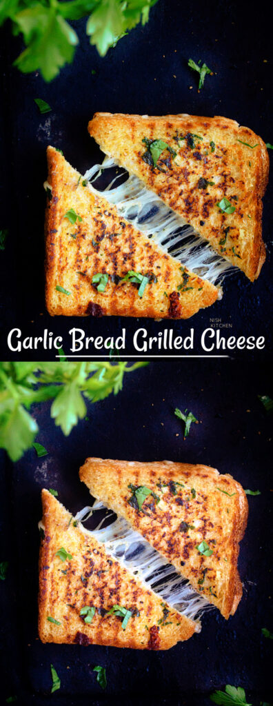 Garlic Bread Grilled Cheese | Video - NISH KITCHEN