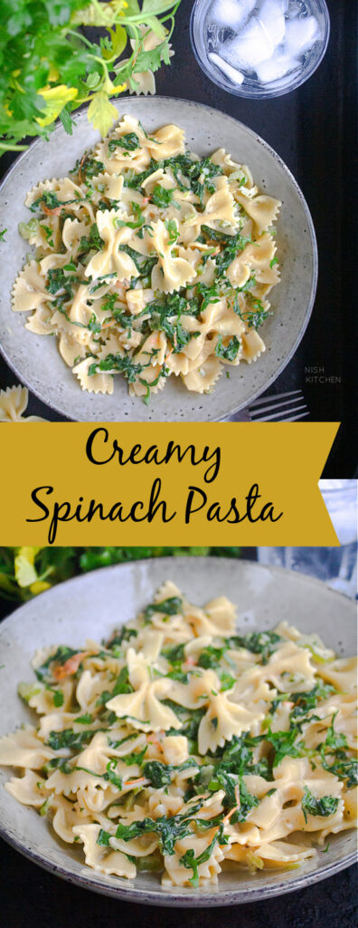 Creamy Spinach Pasta - NISH KITCHEN