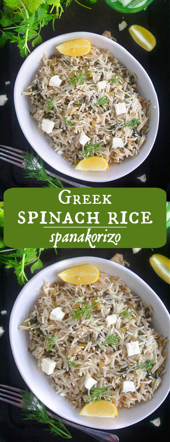 Greek Spinach Rice or Spanakorizo