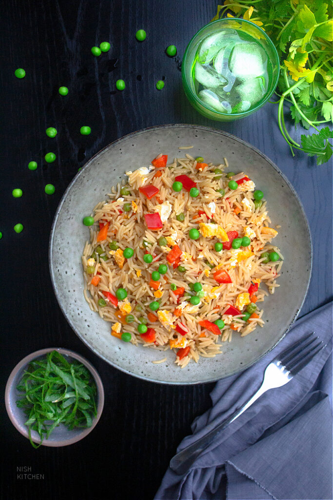 Microwave fried rice recipe