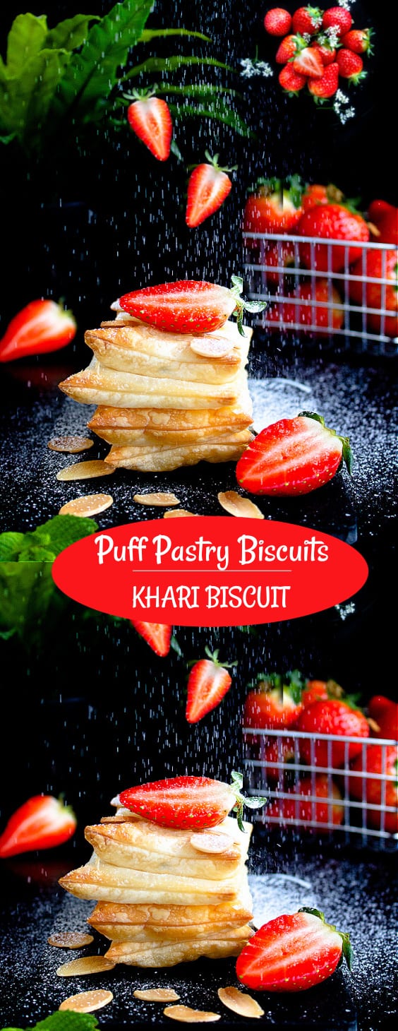Puff pastry biscuits or Khari Biscuits