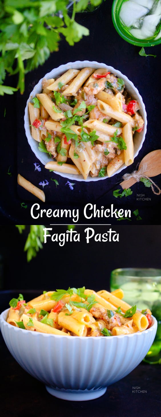 Creamy chicken fagita pasta