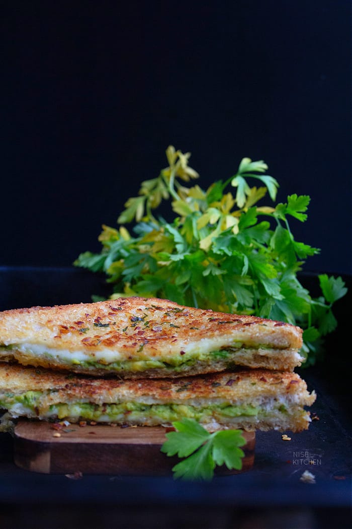 grilled cheese sandwich with avocado