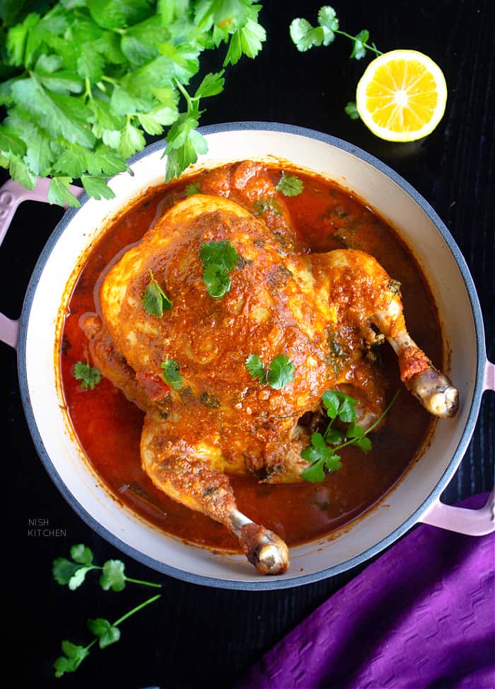Curried whole chicken
