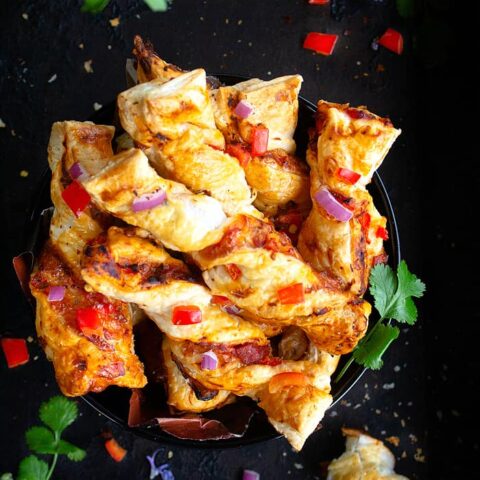 Puff pastry pizza twists recipe video