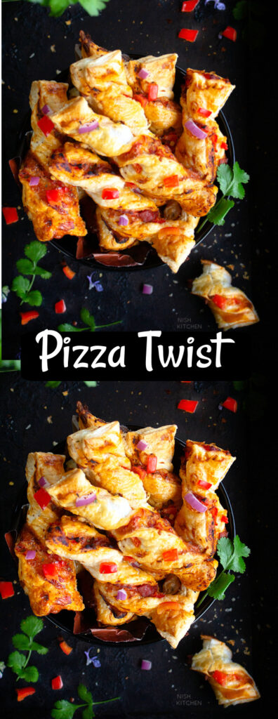 Easy puff pastry pizza twists