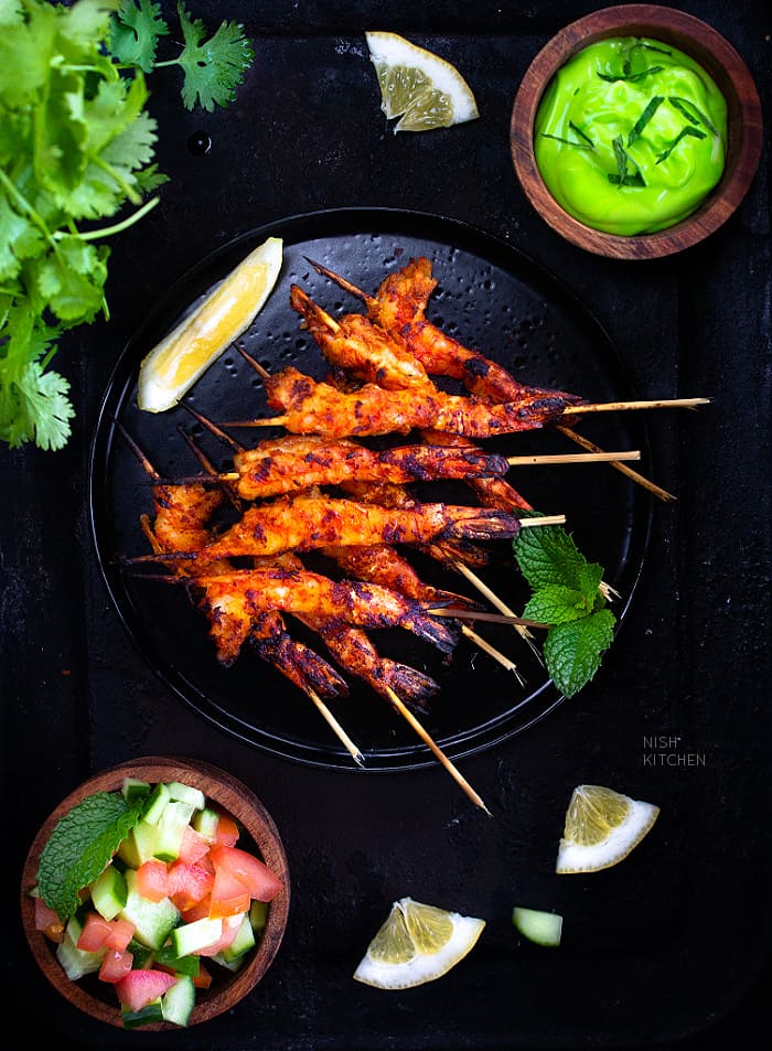 Indian tandoori spiced shrimp recipe