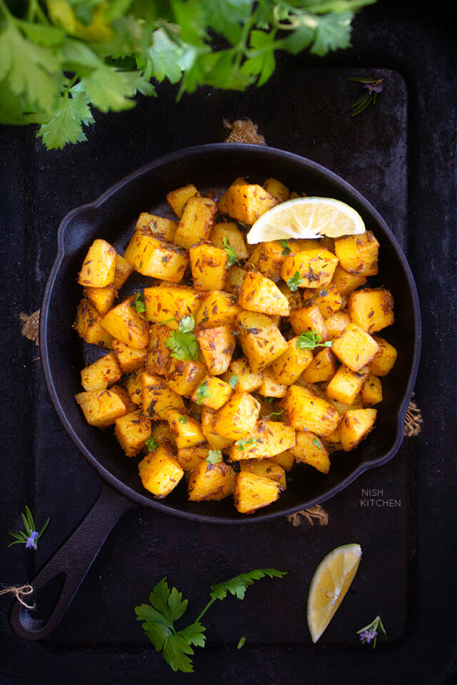 Jeera Aloo | Cumin Potatoes | Video - NISH KITCHEN