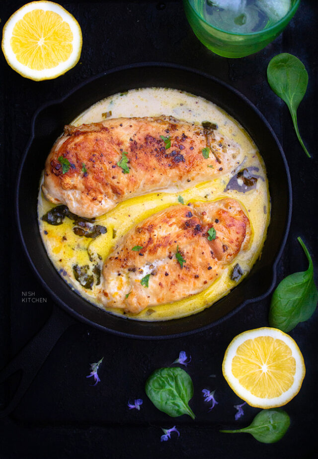 Lemon Butter Chicken | Video - NISH KITCHEN