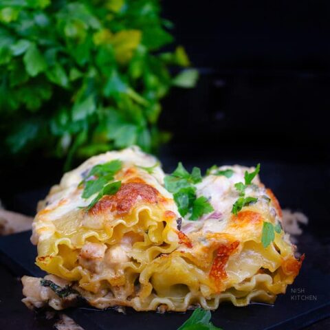 chicken alfredo lasagna rolls recipe video