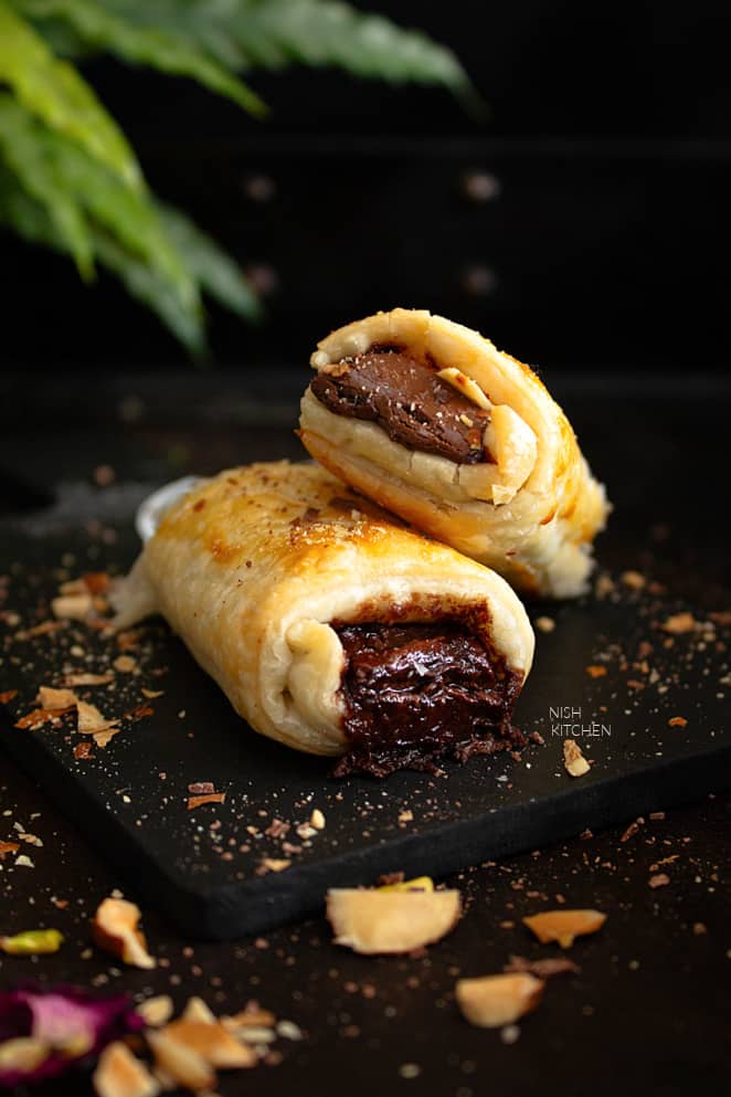 Almond chocolate puff pastry