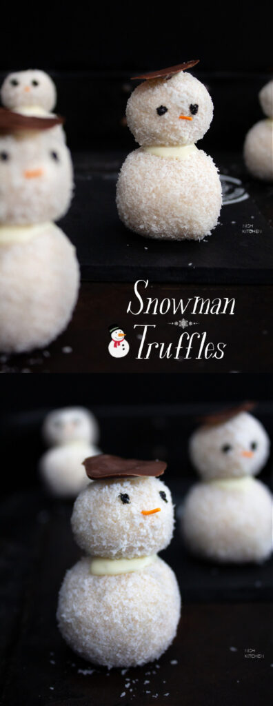 Edible Christmas snowman truffles