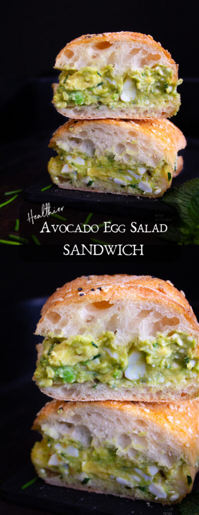 Avocado egg salad sandwich