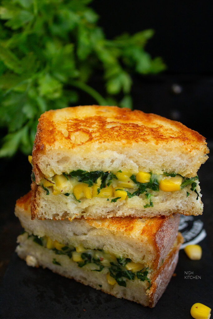 Spinach and corn sandwich recipe
