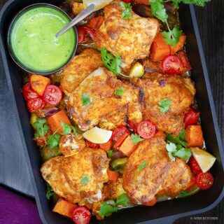 Tandoori chicken tray bake recipe video