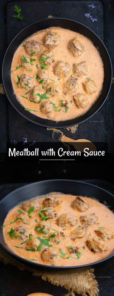 Meatball with delicious cream sauce