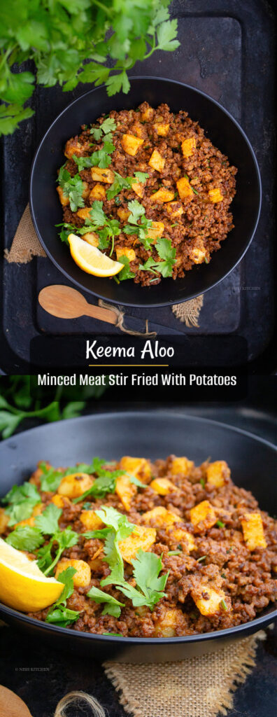 Keema aloo or minced meat with potatoes