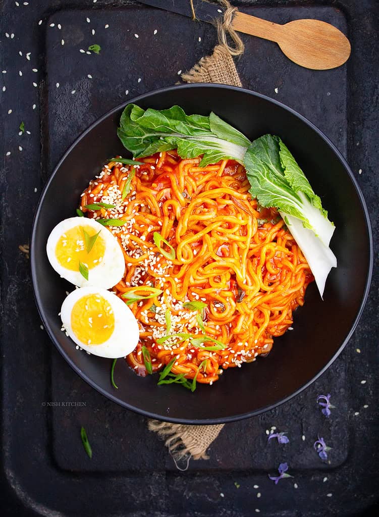 saucy noodles with gochujang