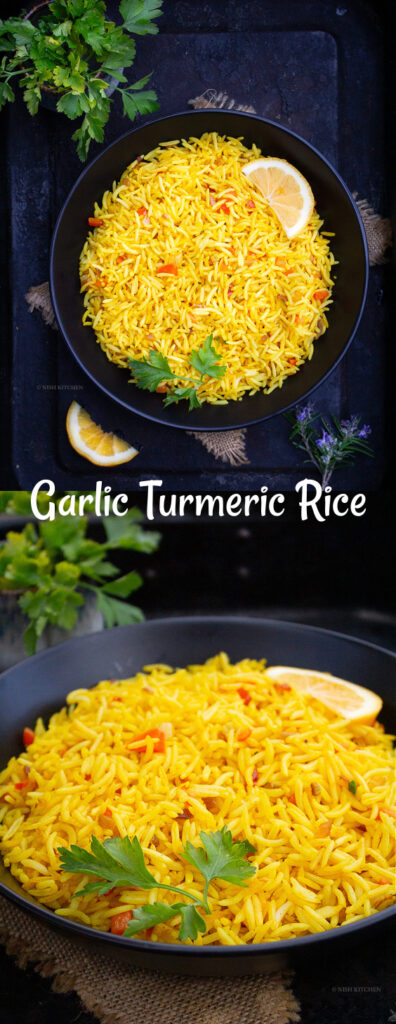 Garlic turmeric rice