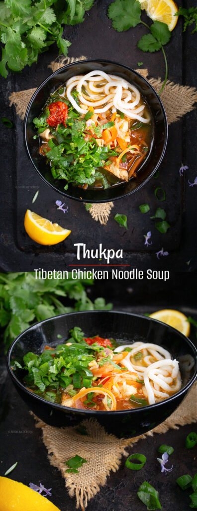 Thukpa or Tibetan chciken noodle soup