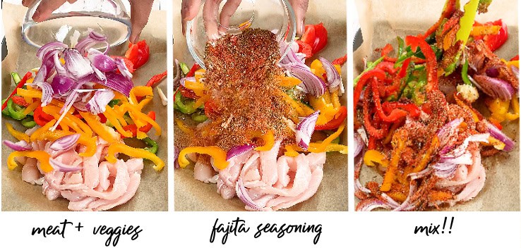 sheet pan chicken fajitas step by step pictures 