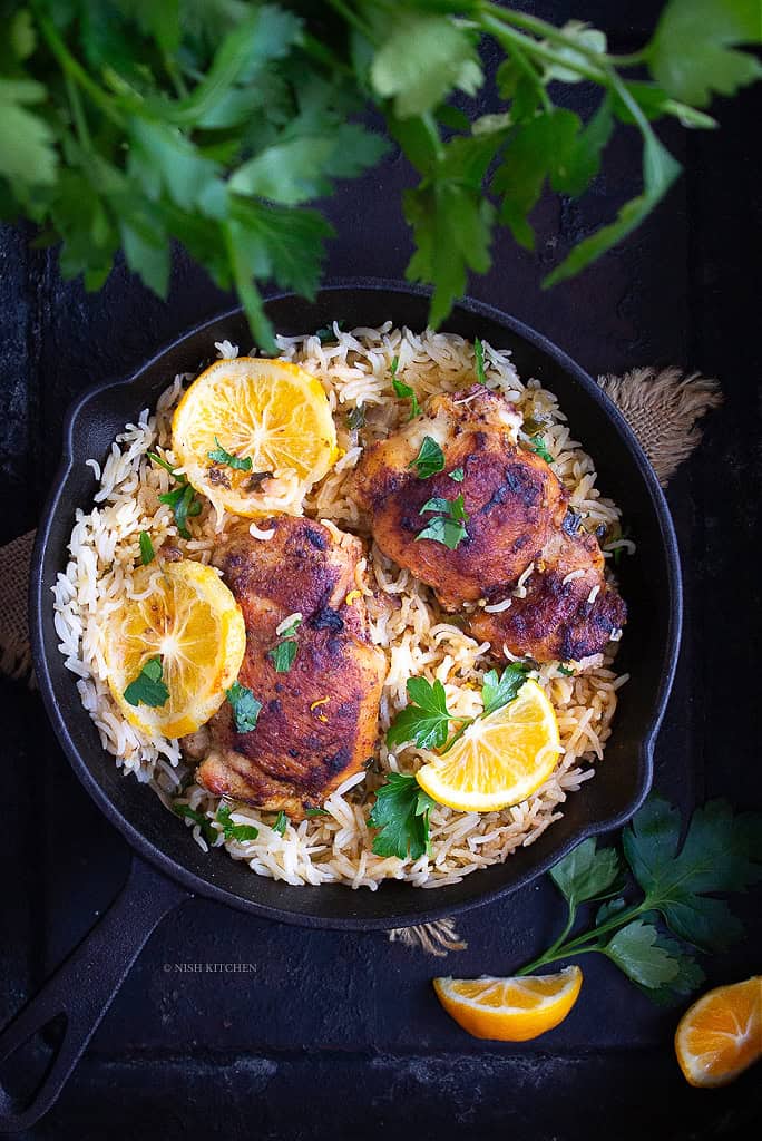 Greek chicken and rice in one pan recipe