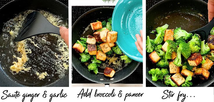 Broccoli paneer step by step images