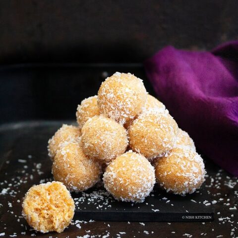 Salted caramel coconut ladoo recipe video