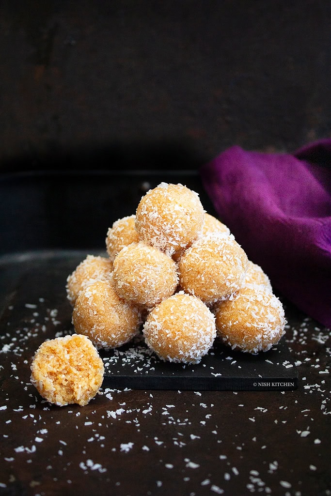 Salted caramel coconut ladoo recipe video