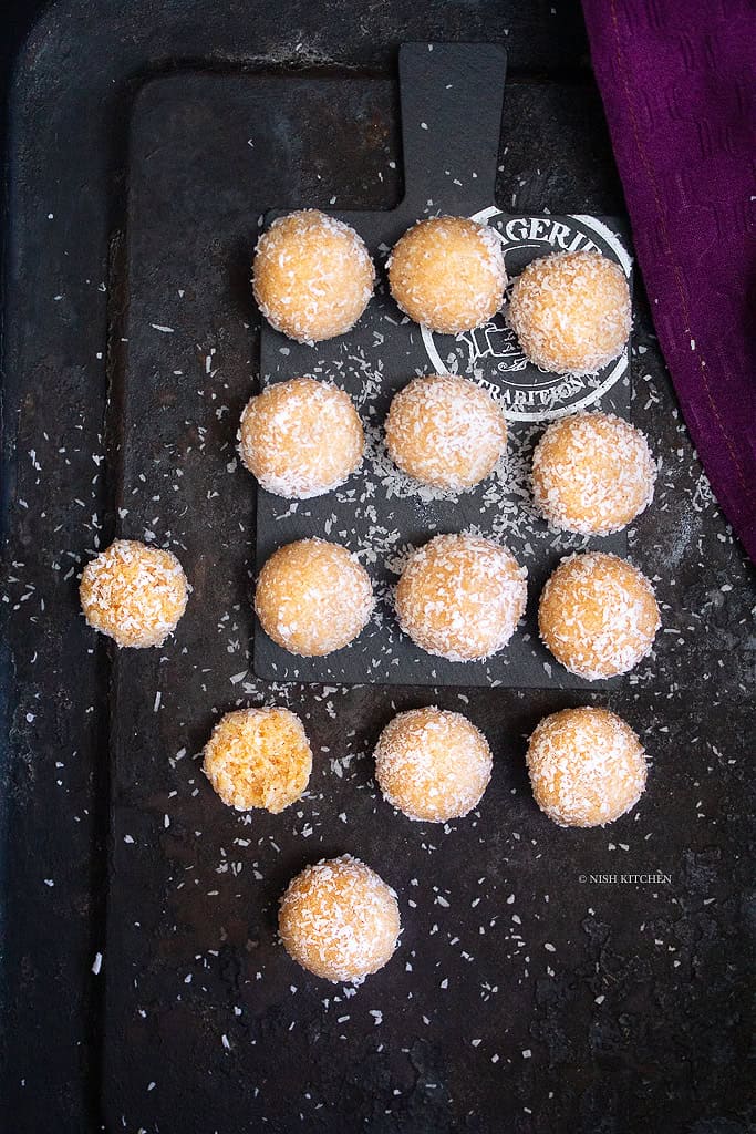 Salted caramel coconut ladoo recipe