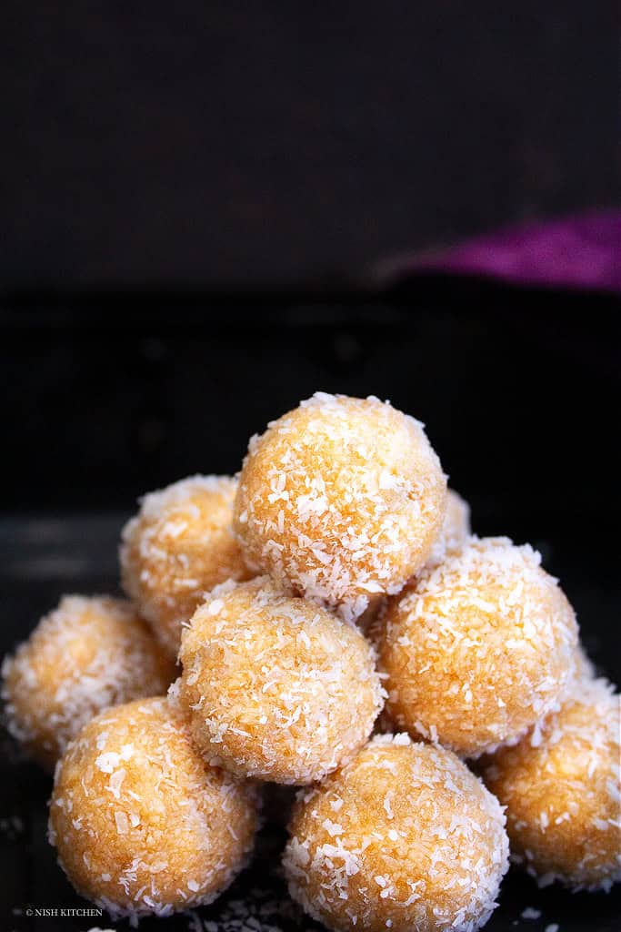 caramel coconut ladoo recipe