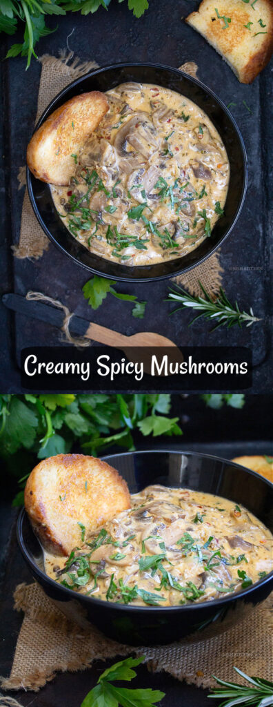 Creamy spicy mushrooms